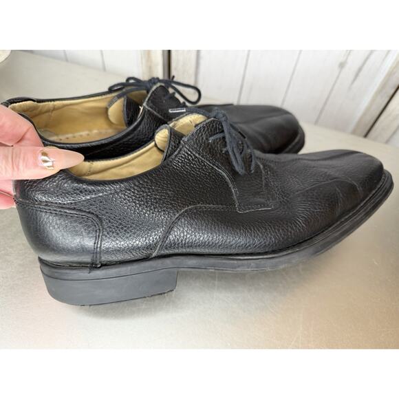 VTG Belvedere Bay Bridge Mens Hand Made Black Leather Tie Dress Shoes Size 11.5 main image 7